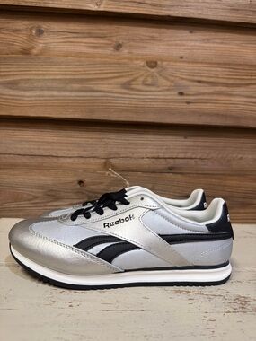 Reebok Silver and Black Sneakers